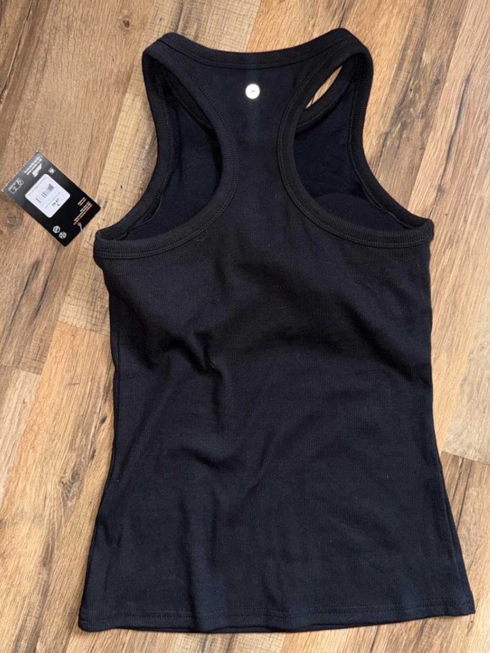 NWT Avia Black Ribbed Racerback Tank w/Bra - Picture 2 of 4